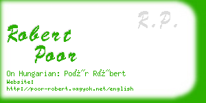 robert poor business card